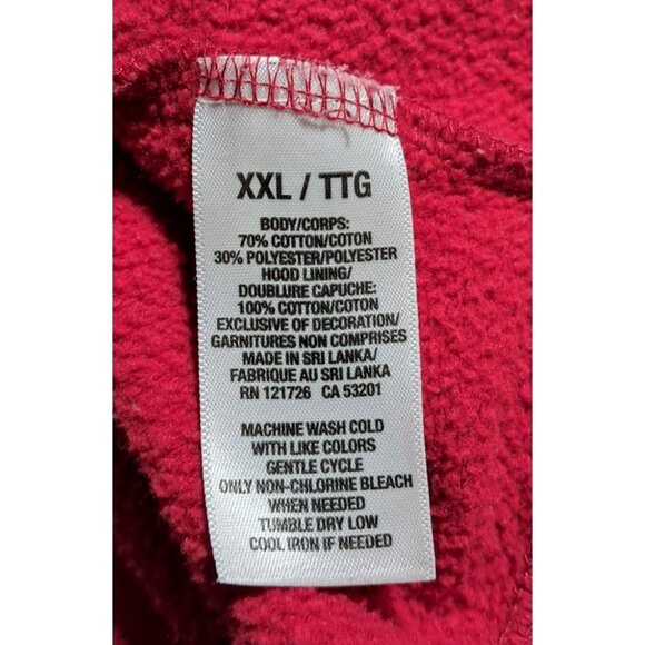 Aero Aeropostale Womens Hoodie Jacket Red Zip Up Size XXL Ragged Seam - Picture 9 of 10